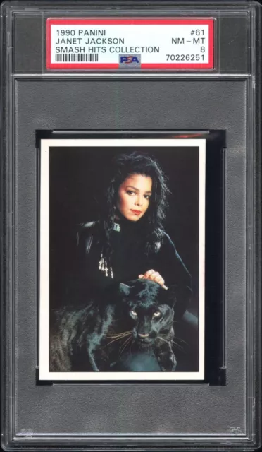 1990 Panini Smash Hits Sticker #61 Janet Jackson PSA 8 BIG CASE - None Higher