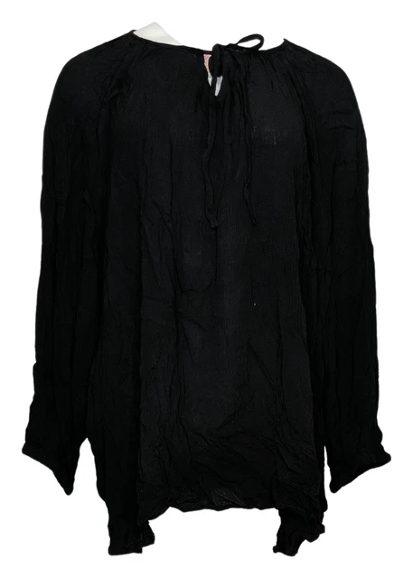 Laurie Felt Women's Top Plus Sz 3X Soft Gauze Woven Blouse Black A399747 Laurie Felt Women's Top Plus Sz 3X Soft Gauze Woven Blouse Black A399747