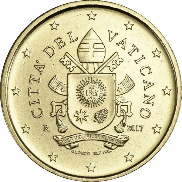 50 Euro Cent Vatican City 2017 * Coat of arms of Pope Francis * Unc