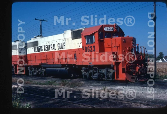 Original Slide ICG Illinois Central Gulf GP38-2 M.J.D. Baldwyn 9623 Clinton IL