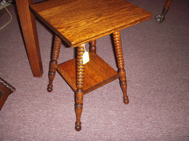 Antique Oak Table side  salesmans sample 1900's refinished parlor plant stand
