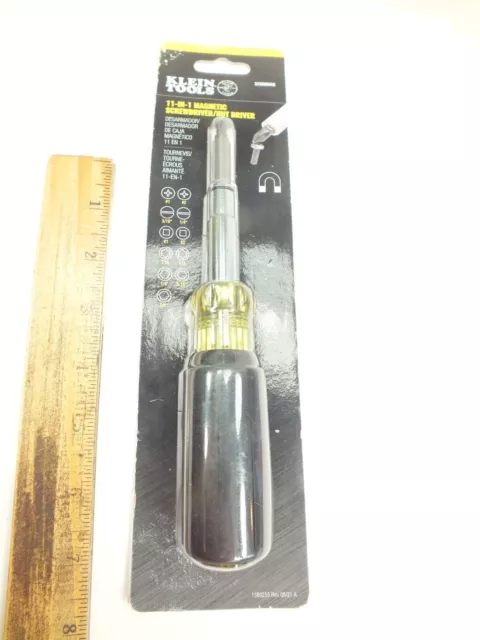 New Klein Tools 11-In-1 Magnetic Screwdriver / Nut Driver - 32500Mag