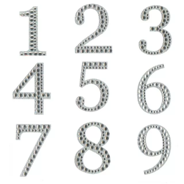 Diamante Number Stickers - Superior Quality Self Adhesive Sparkly Numbers - 5cm