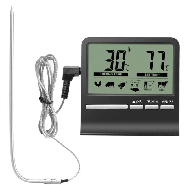 Digital Küchenthermometer Grill Fleischthermometer für Ofen Fleisch Kochen BBQ