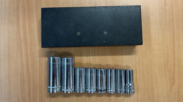 Vintage Kraeuter Metric 3/8 Dr. 6 pt. Socket Set, made in USA 3