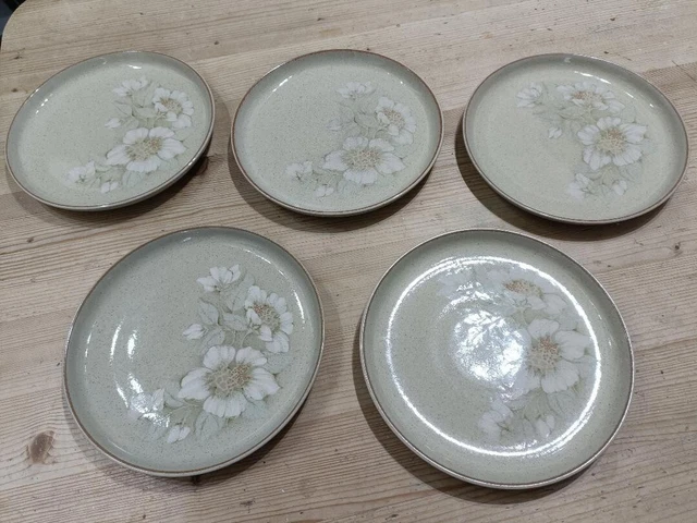 Juego de 5 platos de almuerzo/ensalada Denby DAYBREAK, 8,25 pulgadas de diámetro