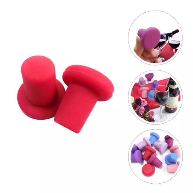 4 Pcs Silicone Wine Stoppers Bottle Sealing Plug Beverages Drinks