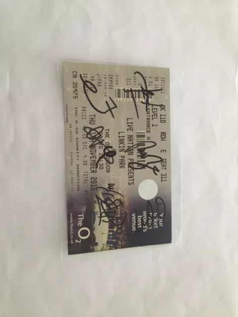 LINKIN PARK CONCERT Ticket Signed By Full Band Inc Chester Bennington ...