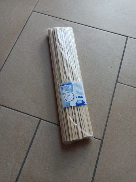 Holzstäbchen vierkant 400x4x4 mm Zuckerwattestäbe Stäbchen für Basteln (100 St.)