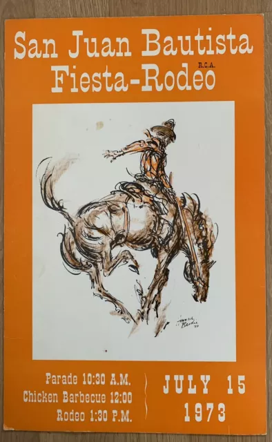 Vintage Original  1973 Rodeo Poster San Juan Batista