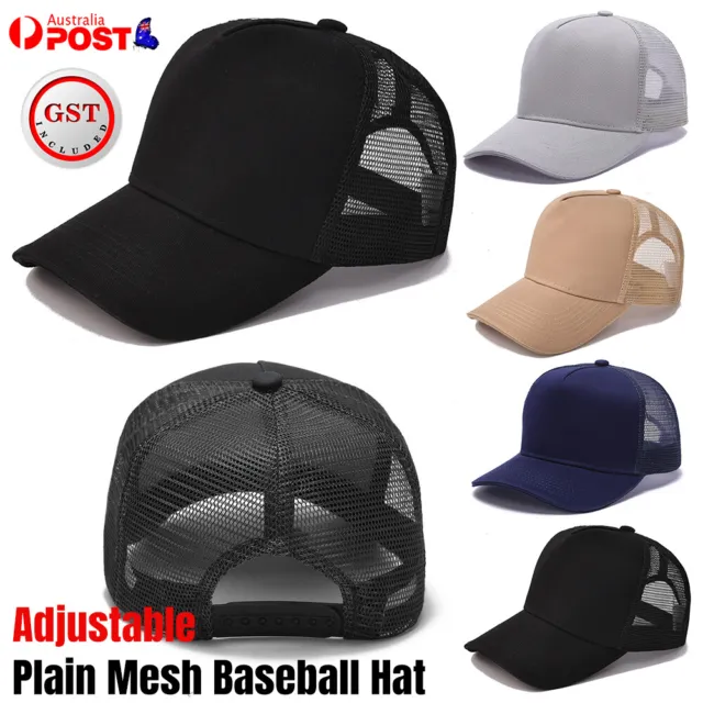 Unisex Adjustable Plain Trucker Cap Hat Mesh Baseball Promotional Various Colors