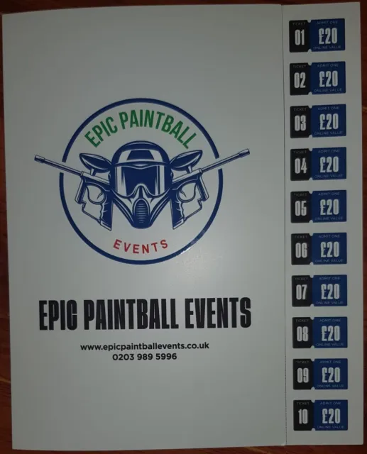 20 Epic Paintball vouchers