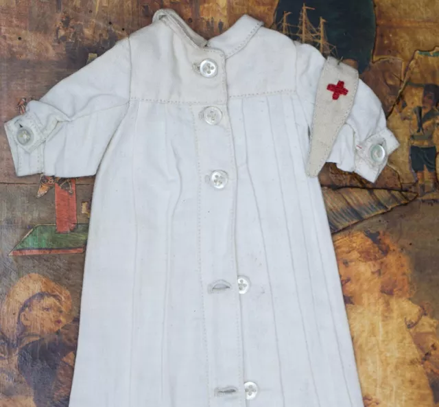 Antique french original nurse dress for Bleuette doll 2