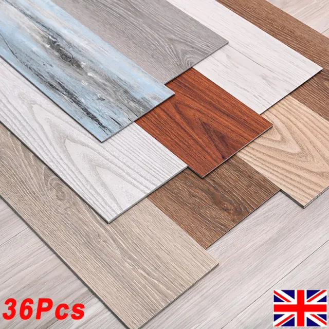 5m² Floor Planks Tiles Self Adhesive Wood Effect Vinyl Kitchen Bathroom Flooring