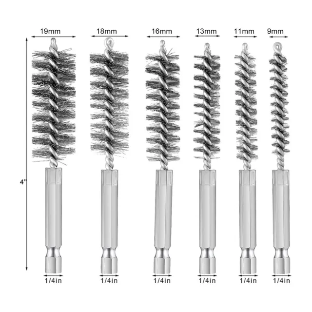 6 Pieces Of Drilling Brushes,Stainless Steel Cleaning Brushes For Impact Drill