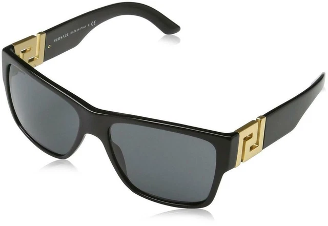 CLASSY NEW Genuine VERSACE ROCK ICONS Black Gold Greca Sunglasses VE 4296 GB1/87