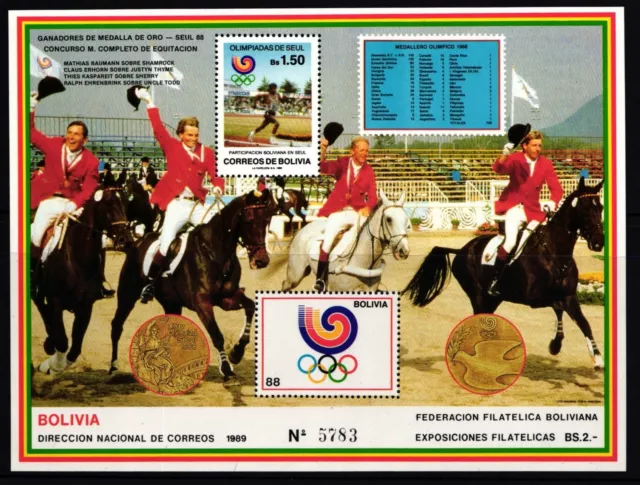 Bolivien Block 179 postfrisch Pferde #II728