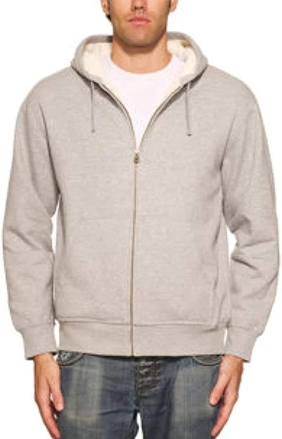 NWT Weatherproof Vintage Mens Sherpa Lined Full Zip Hoodie Gray Size M $50 DD028