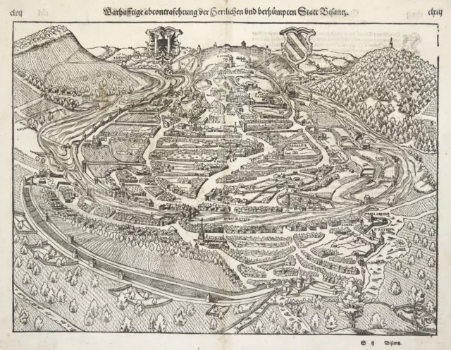 Besancon Original Holzschnitt Münster 1578