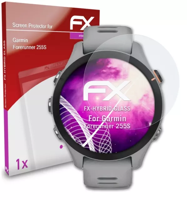 atFoliX Glasfolie für Garmin Forerunner 255S Panzerfolie 9H Schutzpanzer