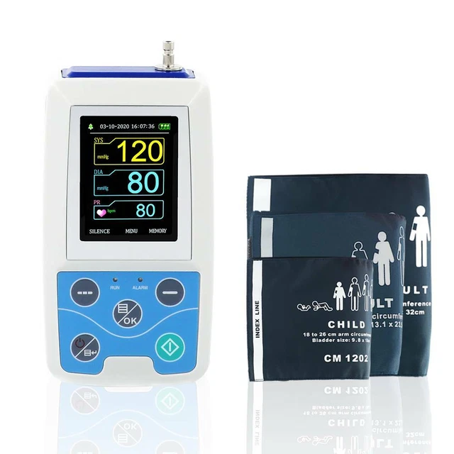CONTEC 24 hours Ambulatory Blood Pressure Monitor Holter BP Monitor +3 cuffs USA