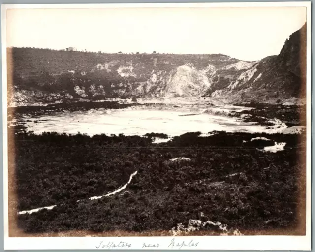 Italia, Solfatara di Pozzuoli Vintage albumen print. Tirage albuminé  18x24