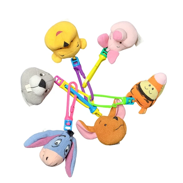 DISNEY MCDONALDS WINNIE the Pooh Character Head Plush Keychain Happy