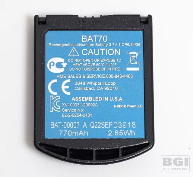 HME BAT70 Batteria Per Nexeo HDX HS7000 Guida Thru Interfono Cuffie senza Fili