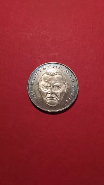 Sonderumlaufmünze: 2 Deutsche Mark, Ludwig Erhard, BRD, 1988, F