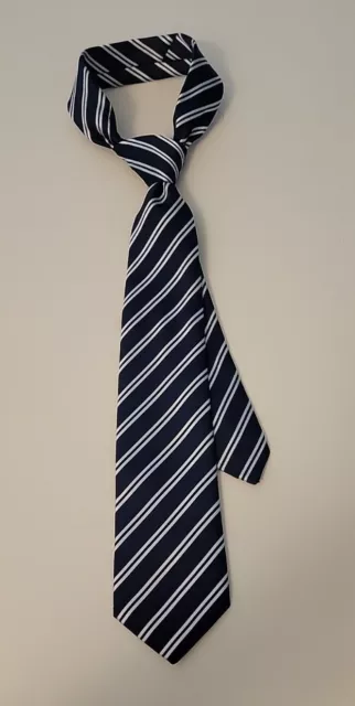 The Childrens Place Boys Neck Tie Navy Blue & White Striped Size 8-14