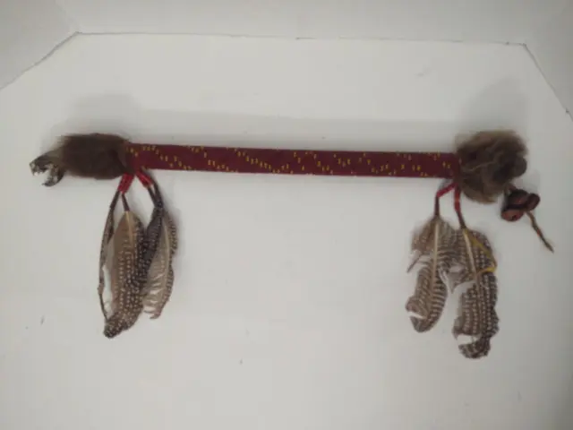 Snake Skull Beaded Native American Rattle Stick
