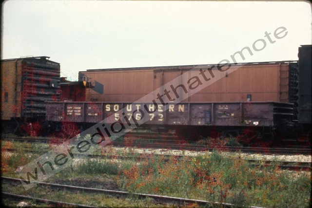 Original Slide Southern Rail Road SRR 57673 Low Side Gondola Proviso ILL 6-72