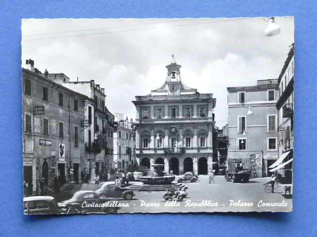 Cartolina Civita Castellana - Piazza della Repubblica - Palazzo Comunale - 1964