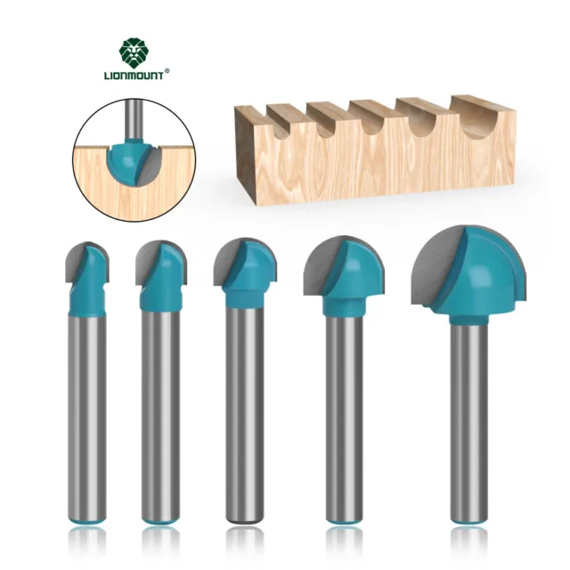 5PCS 6MM SHANK Core Box Round Nose Over Router Bit Cove 2-Blades $13.15 ...