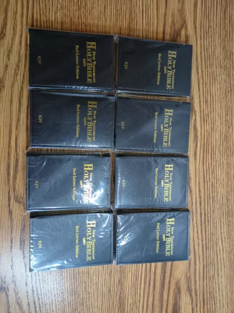 Mini Pocket Holy Bible Testament King James Black Cover RED letter Edition Lot
