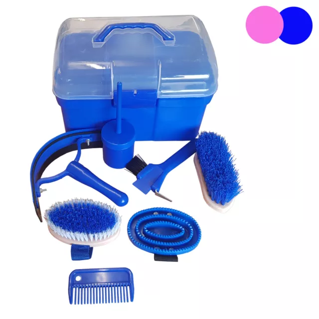 HORSE GROOMING BOX KIT - EQUESTRIAN pony - PINK or BLUE kits tack room