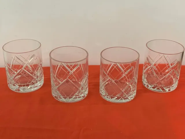 Lenox Crystal   --  Tartan  --   Double Old Fashioned Drink Glasses  (4)