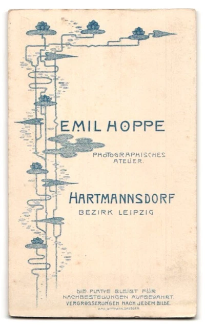 Fotografie Emil Hoppe, Hartmannsdorf b. Burgstädt, Portrait elegantes Fräulein 2