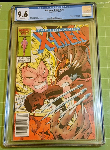 Uncanny X-Men #213 CGC 9.6/NM+ Wh Pgs Newsstand Ed. Wolverine vs Sabretooth