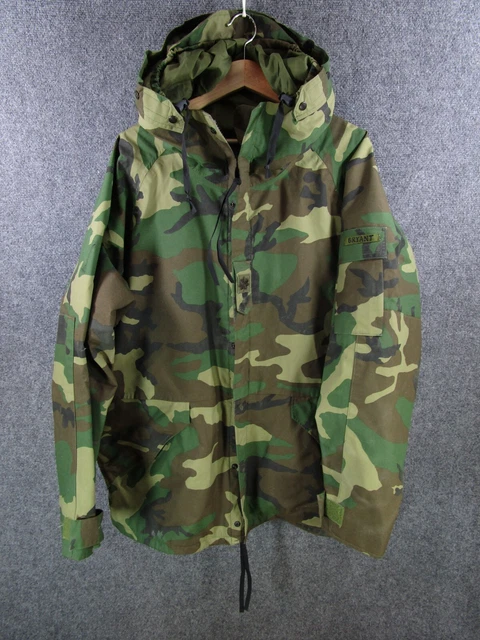 Us Army ECWCS Gore Tex Cold Weather Parka Woodland Camo Sz L Long Green Gen 1