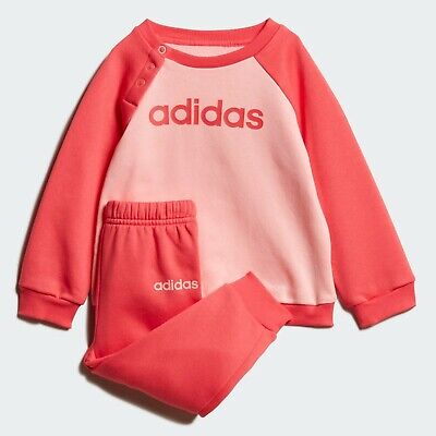 Adidas Infant Girls Linear Fleece Jogger Tracksuit Children Kids Full Set FM6574