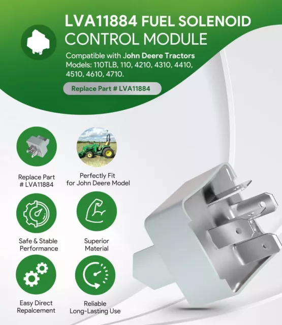 LVA11884 Fuel Solenoid Control Module Relay for John Deere Equipment 2