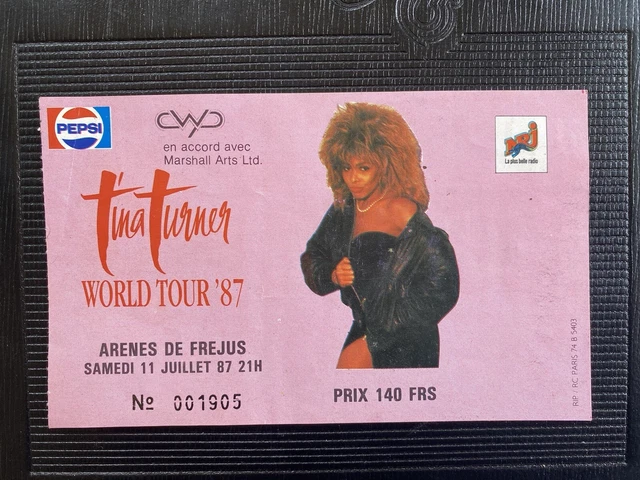 Tina Turner 1987 World Tour Concert Ticket Arenes De Frejus 11/07 France