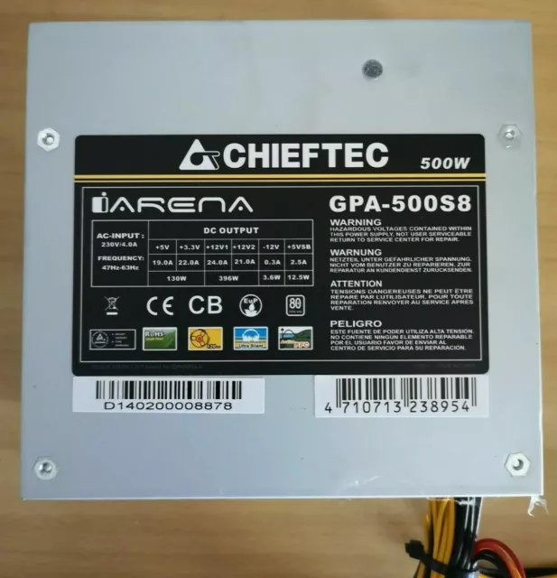 Netzteil Chieftec GPA-500S8 500 watt 80+ Rated power supply|