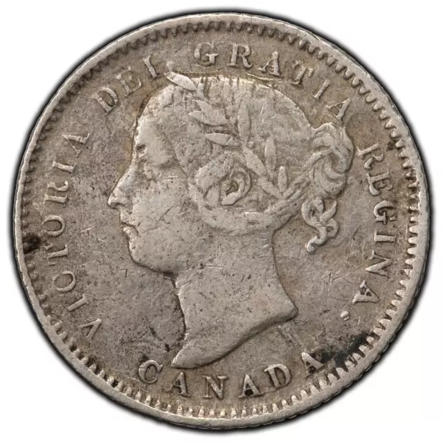 Canada 1889 10 Cents Silver Coin - Damaged Surfaces