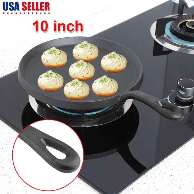 Ceramic Coating 7.6'' Round Nonstick Double-side Iron Frying Pan BBQ Skillet
