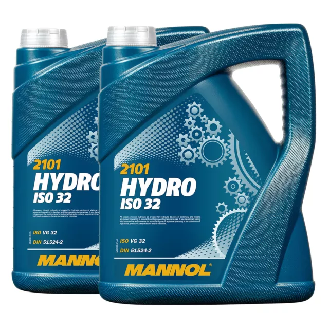 MANNOL Hydro ISO 32 HLP 32 Hydrauliköl DIN 51524 Teil 2, HLP ISO 32, 2x5 Liter
