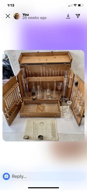 ANTIQUE CHEMISTRY SET Cabinet Test Kit A.S. Aloe Laboratory Pyrex Glass ...