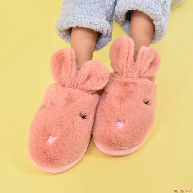 Pantofole bambina invernali antiscivolo calde Preziosa 0088 coniglietto rosa