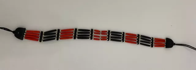Southwestern THIN BONE choker necklace Indian Brown, Red, or White
